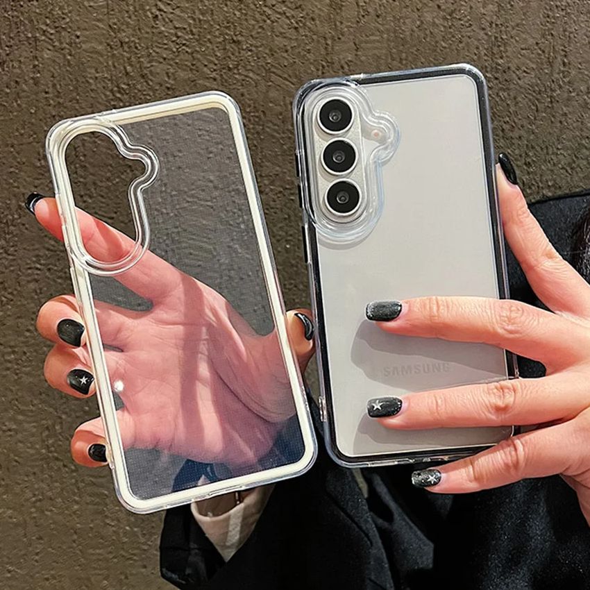 Clear Shockproof Bumper Case - Роскошный прозрачный чехол-бампер с цветной рамкой