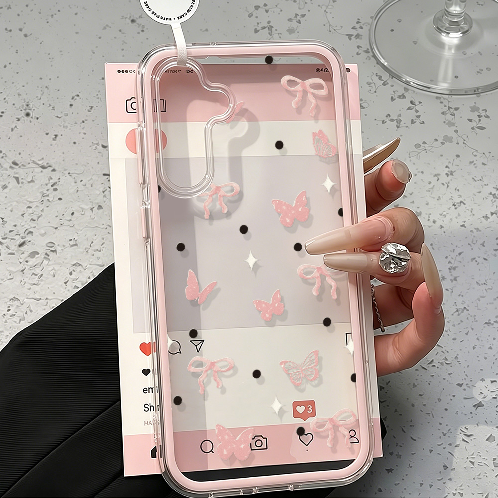 Милый розовый чехол с бантом д – обзор и цена Clear Shockproof Bumper Case